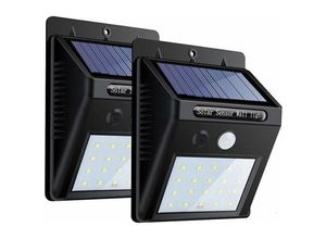 9771353154368 - Minkurow - 2er-Pack Led Solarbetriebene Gartenleuchte Kabellos 20LED Wasserdichte Bewegungssensor-Außenleuchten mit Drei Smart-Modi Solarbetriebene