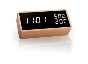 9771353156546 - Led Wecker Digitaler Wecker Tischuhr mit Sprachsteuerung Datum Temperatur und Luftfeuchtigkeit für Zuhause Schlafzimmer Kinderzimmer und Büro