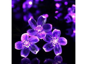 9771353159103 - Minkurow - Solar-Blumen-Lichterkette für den Außenbereich wasserdicht 7 m 50 LEDs Blume Sakura Pfirsich Solar-Fee Lichterkette für Garten