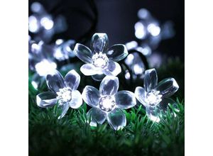 9771353159110 - Solar-Blumen-Lichterketten für den Außenbereich wasserdicht 7 m 50 LEDs Blume Sakura Pfirsich Solar-Lichterkette für Garten Weihnachtshäuser