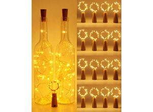 9771353161397 - Minkurow - 16 Stück] Led Flasche Lichterkette 2m 20 Led Flasche Lichterkette Wasserdicht Flexibler Kupferdraht Kappe Licht Lampen Dekoration für diy