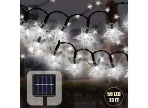 9771353163100 - Minkurow - Solar Lichterkette Outdoor mit Lichtsensor 7m 50 Leds Lichterkette Wasserdichte Sterne Kristallkugeln Weihnachtsbeleuchtung Dekoration für