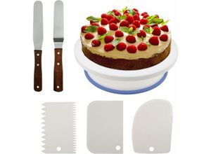 9771353163315 - 28cm Tortendrehteller Professionelle Tortenplatte Drehbarer Tortenständer Dekorieren Zuckerguss Dekorieren Drehteller Drehteller Halter Kunststoff