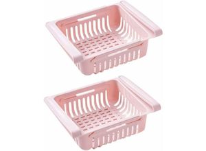 9771353165111 - Kühlschrank Schublade Organizer Schublade Kühlschrank Regal Halter Aufbewahrungsbox Kühlschrank Trennschicht Home Organizer (2 Stück Rosa) - Minkurow