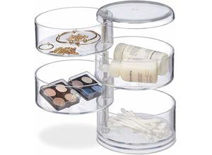 9771353166675 - Kosmetik-Organizer mit 4 drehbaren Fächern Make-up-Set für Lippenstift etc Acryl-Kosmetikturm transparent - Minkurow