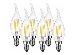 9771353167184 - Minkurow - LED-Kerzenlampe E14 470 Lm Warmweiß 2700 k Ersetzt 40 Watt Nicht Dimmbar Klassisches Kerzenförmiges Filament Transparent (6 Stück)