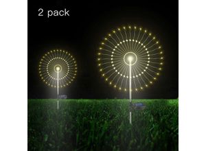 9771353168006 - Solar Gartenleuchte 105 led Solar Feuerwerk Licht Dekorative wetterfeste diy Outdoor Landschaftsleuchte für Garten Rasen Terrasse Weg (Warmweiß 2