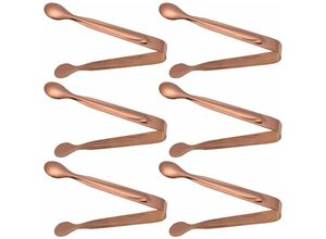 9771353168051 - MINKUROW Eiszange Edelstahl Servierzange Grillzange Küchenzange Zuckerzange Lebensmittel Kekszange für Hausbar 6 Stück (Roségold)
