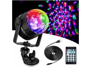 9771353169546 - MINKUROW Discokugel Led Discolampe mit 15 Lichtformen Disco Lichteffekte RGB Partylicht 360° drehbare Led Discokugel mit USB Kabel für Weihnachten