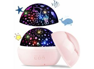 9771353169706 - Minkurow - LED-Sternenhimmel-Projektor Baby-Nachtlicht Ocean World 2-in-1-Projektionslampe mit USB-Kabel (Rosa)