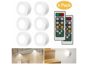 9771353169997 - MINKUROW LED-Schrankleuchten mit Fernbedienung 6 Stück Schrankleuchten LED-Schrankleuchten Nachtlicht Schrankleuchten LED-Schrankleuchten für