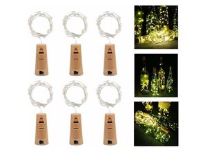 9771353170597 - Minkurow - Flaschenlicht Weinflaschenlichter 6 Flaschenkorken Mini Flaschenlichterketten 100cm 10leds Kupferdraht Licht