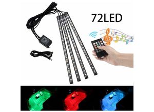 9771353170719 - Minkurow - Auto-LED-Innenbeleuchtung Lichtleiste 4x18 LED-Umgebungslicht RGB-Innenbeleuchtung mit USB-Anschluss