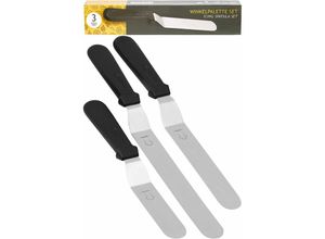 9771353171662 - Kuchenecken-Paddel-Set – 3 Edelstahl-Bürsten-Paddel für präzises Backen – 26–36 cm (schwarz) - Minkurow