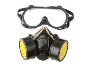 9771353173529 - Profi-Gasmaske Aktivkohle-Lackmaske Atemschutzmaske mit 2 Filtern Staub Pestizide Formaldehyd Farblack - Minkurow