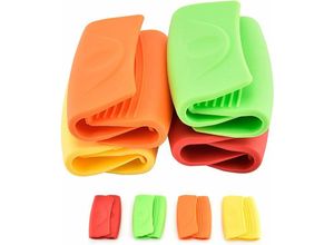 9771353177428 - 4 Paar hitzebeständige Topflappen aus Silikon Grip Mini-Silikon-Topfhalter Mini verschleißfester hitzebeständiger Silikon-Topfhalter für die Küche