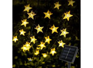 9771353699647 - MINKUROW Solar Lichterkette Outdoor 30 LED Sterne Solar Lichterkette 8 Modi Wasserdichte Outdoor Dekoration für Garten Terrasse Ramadan