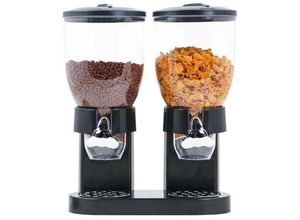 9772537503316 - Haloyo - Müslispender doppeltCornflakesspender ®Double Cereal DispenserDoppel-Spenderfür Müsli Cornflakes und Cerealien35 x 345 x 20cmschwarz