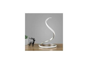 9778631007309 - Eting - Moderne Spiral-Schreibtischlampe (Silber) stufenlos dimmbare Nachttischlampe 3 warme Farben Nachttischlampe Schlafzimmer Wohnzimmer