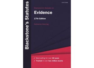 9780192858580 - Blackstones Statutes on Evidence - Katharine Grevling Kartoniert (TB)