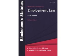 9780192858603 - Blackstones Statutes on Employment Law - Richard Kidner Kartoniert (TB)