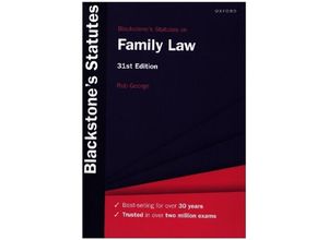 9780192858610 - Blackstones Statutes on Family Law - Rob George Kartoniert (TB)