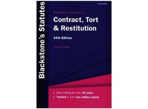 9780198890799 - Blackstones Statutes on Contract Tort & Restitution - Francis Rose Kartoniert (TB)