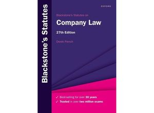 9780198892007 - Blackstones Statutes on Company Law - Derek French Taschenbuch