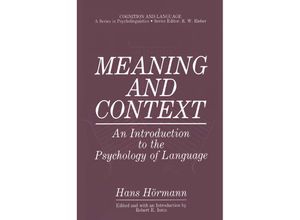 9780306422966 - Meaning and Context - Hans Hörmann Kartoniert (TB)