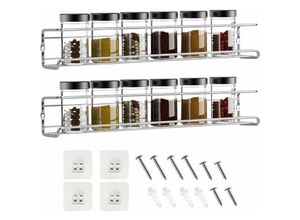 9780457000389 - Eting - Skycase GewürzregalGewürze Organizer2 Tier Wall Mounted Spice Rack Hanging Spice Organizer für platzsparende Küche im Inneren Wandschrank