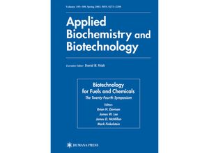 9781461265924 - Applied Biochemistry and Biotechnology   Biotechnology for Fuels and Chemicals 2 Pts Kartoniert (TB)