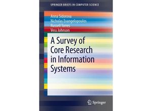 9781461471578 - SpringerBriefs in Computer Science   A Survey of Core Research in Information Systems - Anna Sidorova Nicholas Evangelopoulos Russell Torres Vess Johnson Kartoniert (TB)