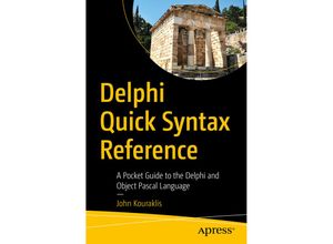 9781484261118 - Delphi Quick Syntax Reference - John Kouraklis Kartoniert (TB)