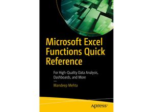 9781484266120 - Microsoft Excel Functions Quick Reference - Mandeep Mehta Kartoniert (TB)