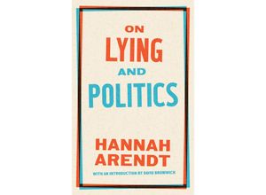 9781598537314 - On Lying and Politics - Hannah Arendt Kartoniert (TB)