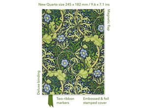 9781804177716 - Premium Notizbuch Quartformat William Morris Meeresalgen Tapetendesign