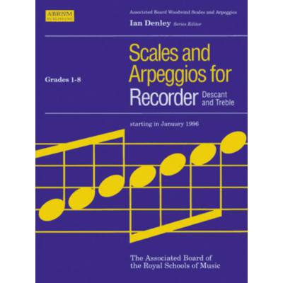 9781854728159 - SCALES + ARPEGGIOS FOR RECORDER GRADE 1-8