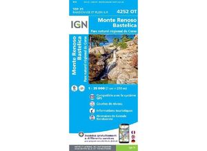 9782758546832 - 4252OT Monte Renoso Bastelica Parc National de Corse Karte (im Sinne von Landkarte)