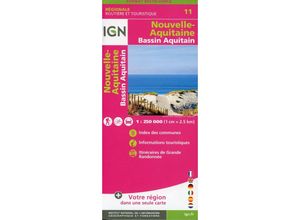 9782758550952 - IGN Cartes régionales   NR11   NR11 Nouvelle Aquitaine (Bassin Aquitain) Recto verso Karte (im Sinne von Landkarte)