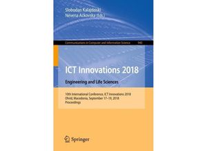 9783030008246 - ICT Innovations 2018 Engineering and Life Sciences Kartoniert (TB)