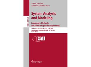 9783030010416 - System Analysis and Modeling Languages Methods and Tools for Systems Engineering Kartoniert (TB)