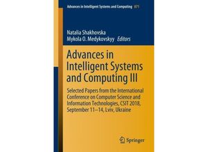 9783030010683 - Advances in Intelligent Systems and Computing III Kartoniert (TB)