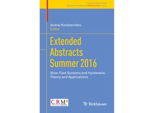 9783030011529 - Extended Abstracts Summer 2016 Kartoniert (TB)