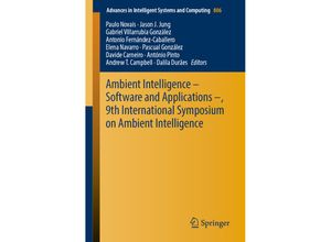 9783030017453 - Ambient Intelligence - Software and Applications - 9th International Symposium on Ambient Intelligence Kartoniert (TB)