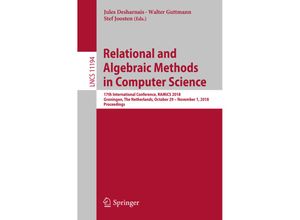 9783030021481 - Relational and Algebraic Methods in Computer Science Kartoniert (TB)