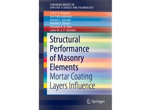 9783030032692 - SpringerBriefs in Applied Sciences and Technology   Structural Performance of Masonry Elements - J M P Q Delgado Ana Sofia Guimarães António C Azevedo Kartoniert (TB)