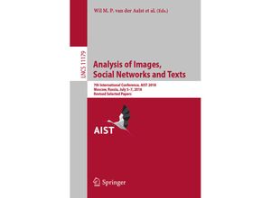 9783030110260 - Analysis of Images Social Networks and Texts Kartoniert (TB)