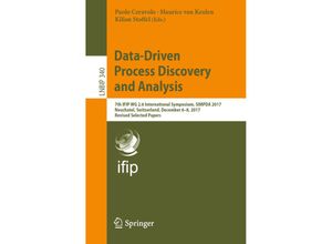 9783030116378 - Data-Driven Process Discovery and Analysis Kartoniert (TB)