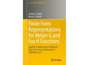 9783030287894 - Finite Form Representations for Meijer G and Fox H Functions - Carlos A Coelho Barry C Arnold Kartoniert (TB)