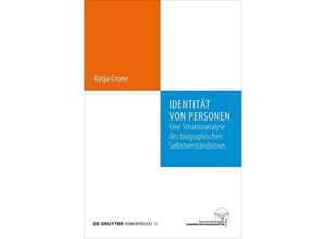 9783110246506 - Identität von Personen   Humanprojekt Bd10 - Katja Crone Gebunden